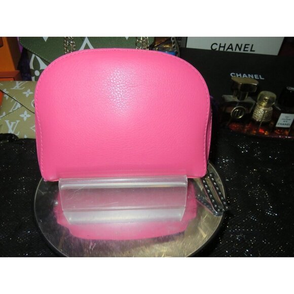 Dior Cosmetic Makeup Beauty Pouch Clutch Hot Pink D Embellished Zipper Charm - Picture 2 of 12